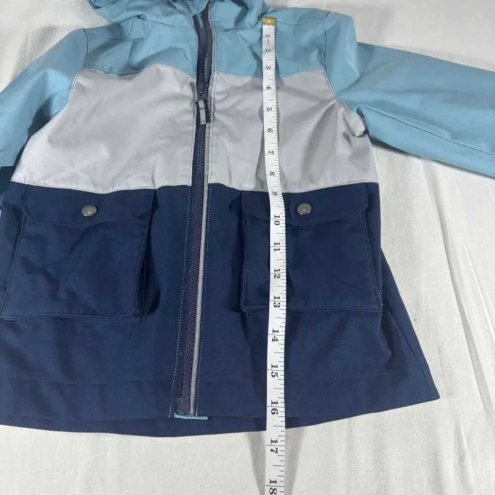 Swiss Tech Kids 3T Color Block Hooded Jacket Blue Gray Navy